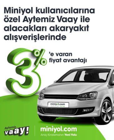 Miniyol Kullanıcılarına Özel Aytemiz Vaay ile Alacakları Akaryakıt Alışverişlerinde %3’e Varan Fiyat Avantajı!